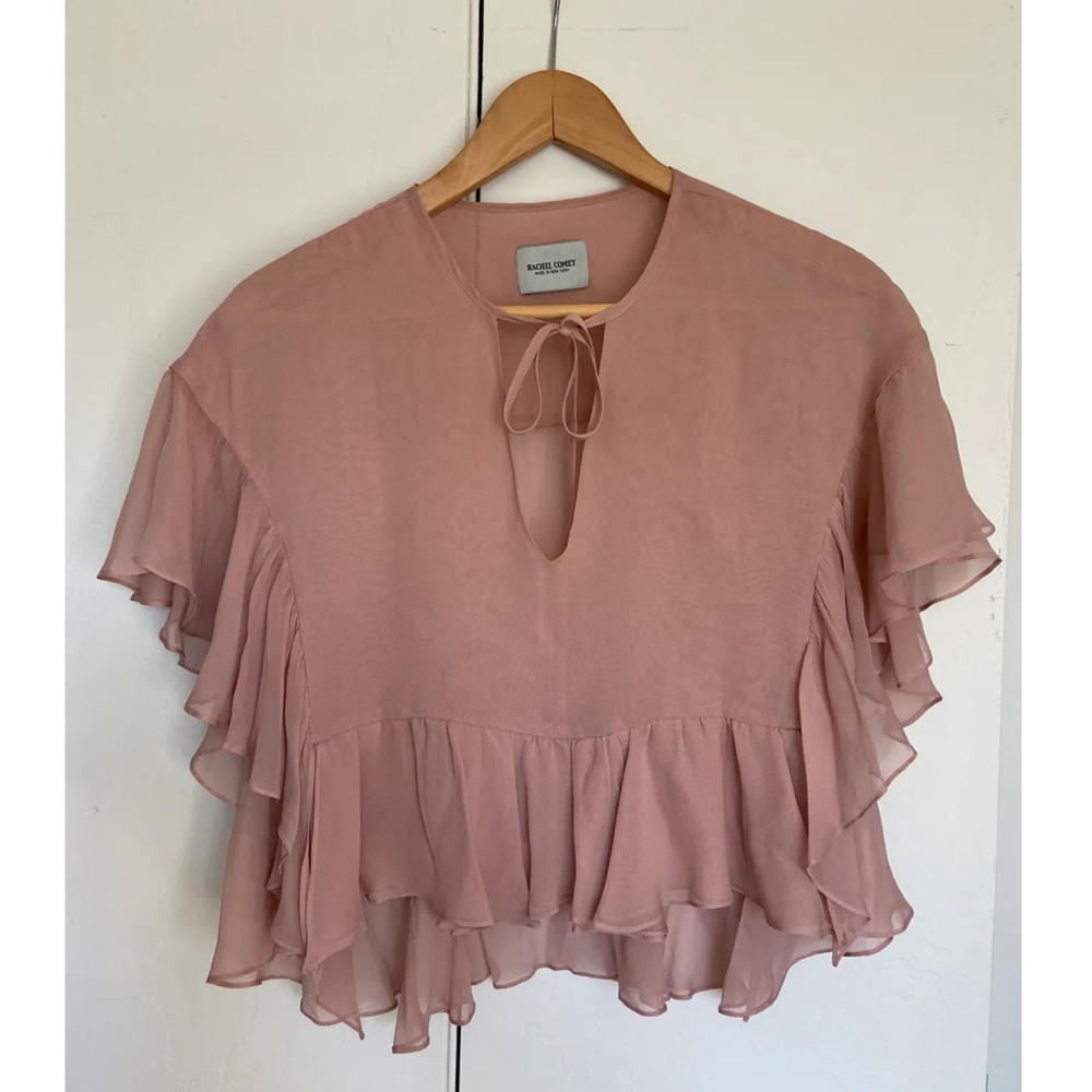 Rachel Comey Silk Flutter Sleeve Top